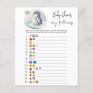 Pinguim - Jogo de imagem de emoji baby shower