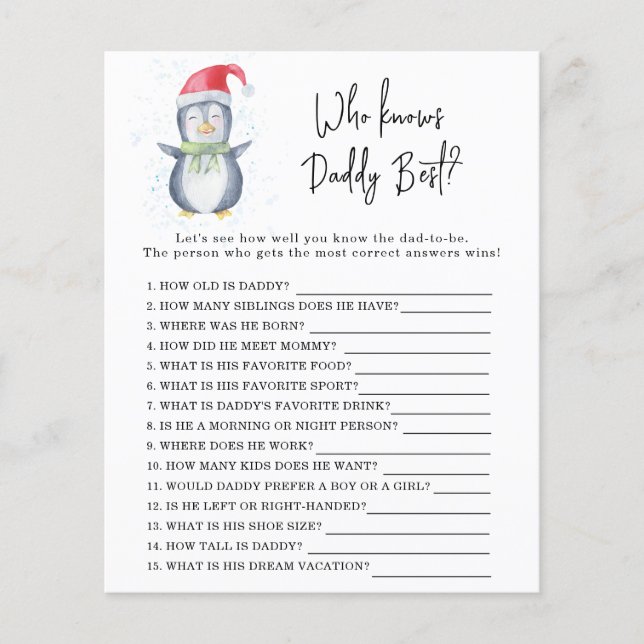 Pinguim - Jogo Quem conhece melhor o PAPAI (Frente)