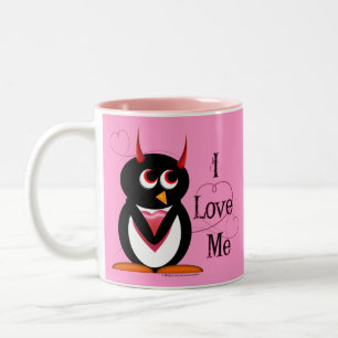 Pinguim mau EU AMO-ME caneca