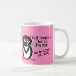 Pinguim mau você suga a caneca - rosa!