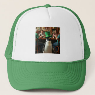 Pinguim no boné do pub