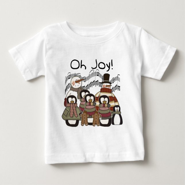 Pinguim Oh Joy Camisetas de Natal e presentes (Frente)