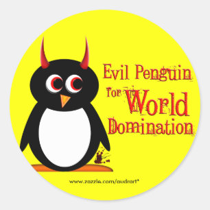 Pinguim para etiquetas da dominação do mundo