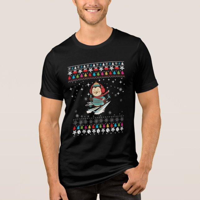 Pinguim Pinguim de Esqui no Natal (Frente)