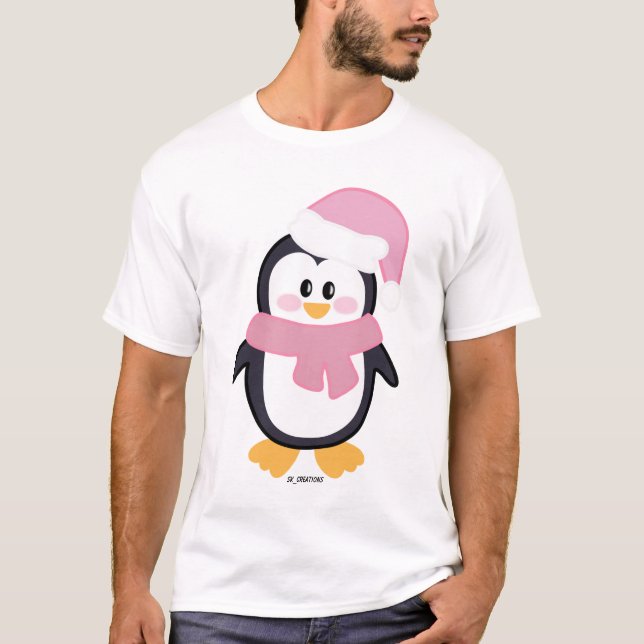 Pinguim Pinguim Pinguin Básico Camiseta Masculina  (Frente)