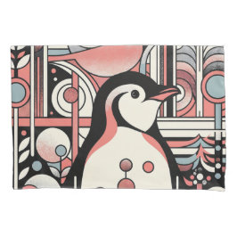 Pinguim-Rosa Pinguim-Rosa Arte Geométrica Retro Pa