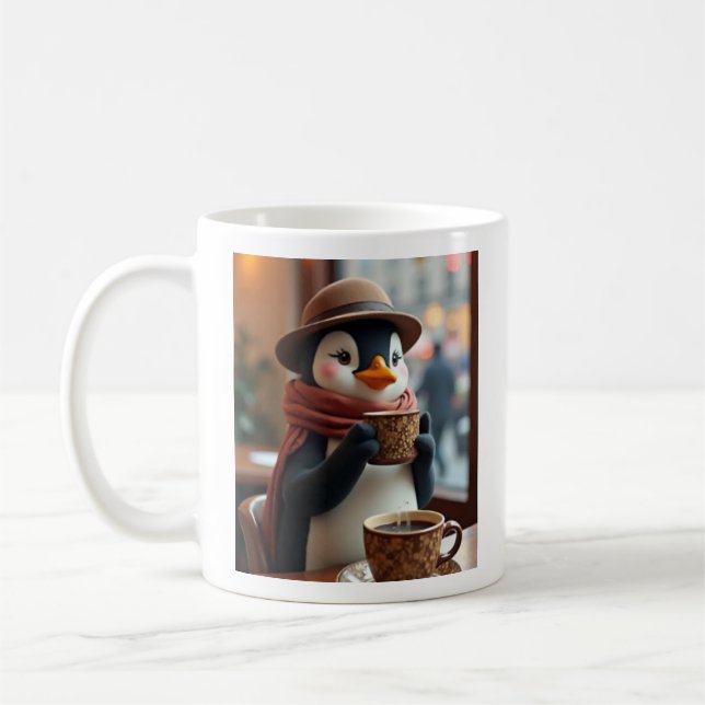 Pinguim tomando uma xícara de café (Esquerda)