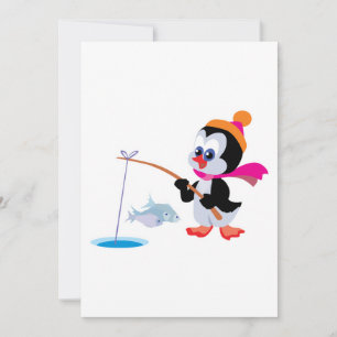 pinguinho de pesca de gelo fofo
