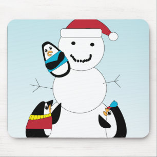 Pinguins Construindo um Mousepad Neve