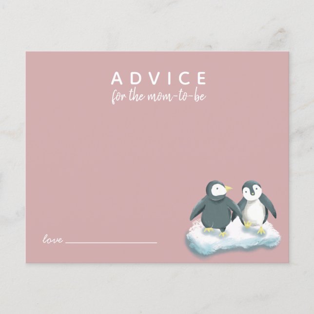 Pinguins Cortos - Advertência Rosa para Placa de M (Frente)