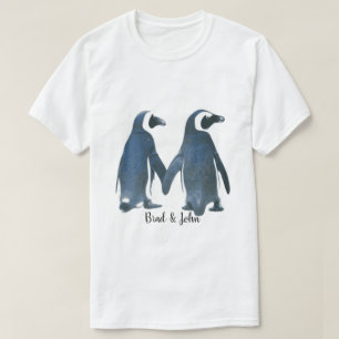 Pinguins de Gay LGBTQ personalizáveis em camiseta 