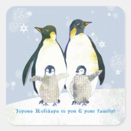 Pinguins de inverno, adesivos de envelopes de féri