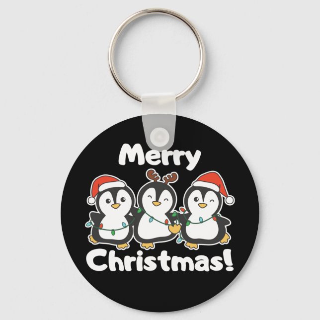 Pinguins de Natal Chaveiro (Frente)