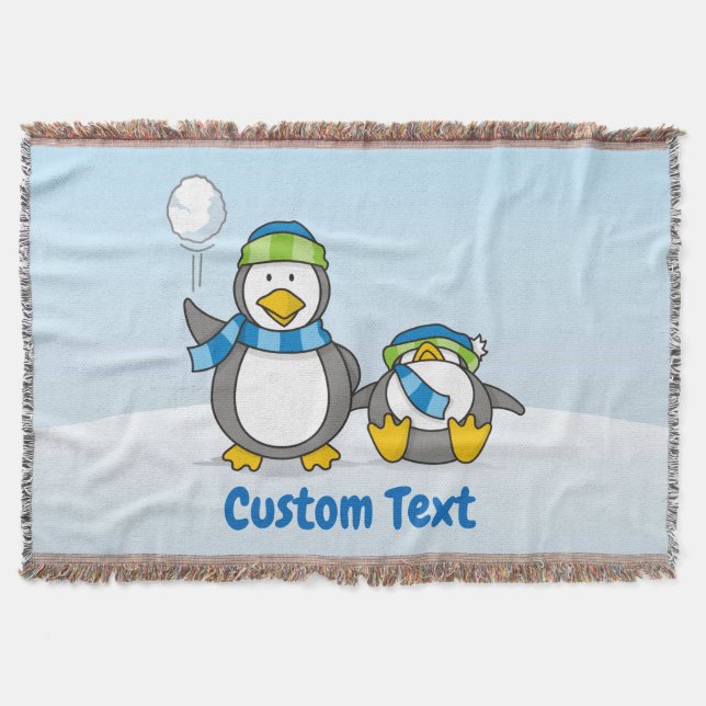 Pinguins de neve jogam cobertor (Frente)