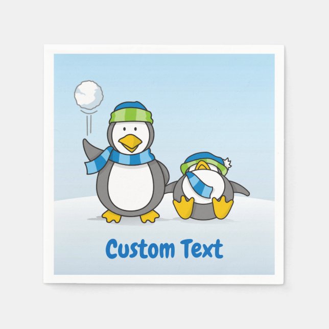 Pinguins de papel, guardanapos (Frente)