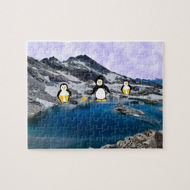 Pinguins de Pesca Quebra-cabeça (Horizontal)