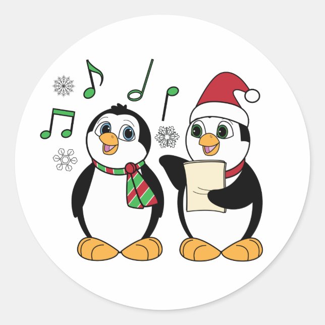 Pinguins de resfriamento no adesivo de neve (Frente)