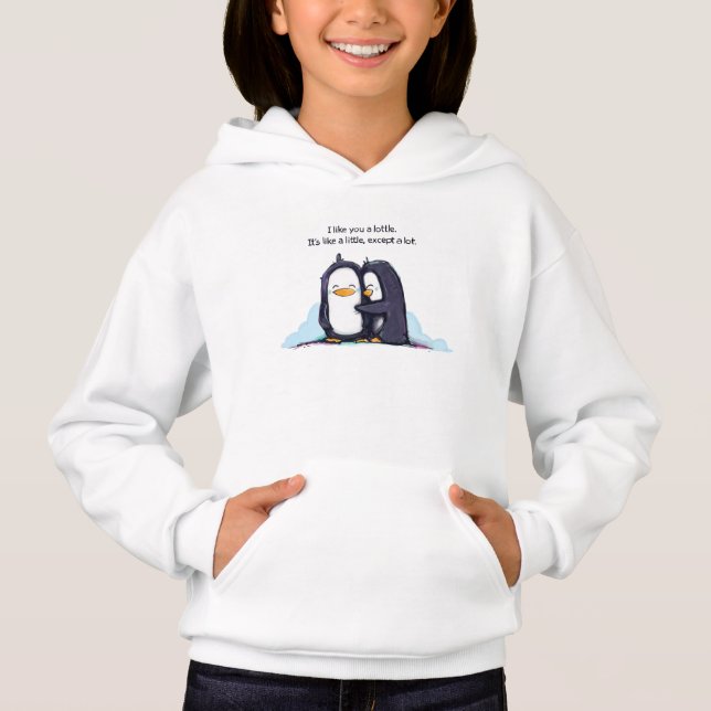 Pinguins de um Lottle - o Hoodie da menina (Frente)