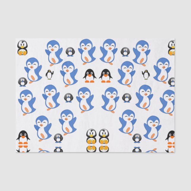 Pinguins decorativos de papel tissue (Frente )