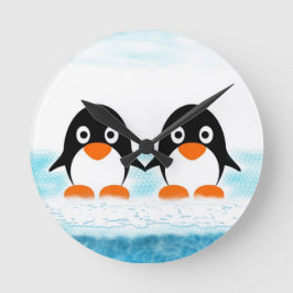 Pinguins No Relógio De Iceburg
