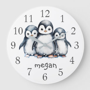 Pinguins Personalizados - Relógio de Parede