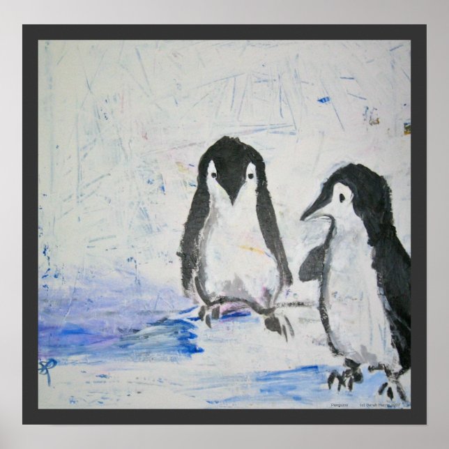 Pinguins por Sarah Harris Art Impressão (Frente)