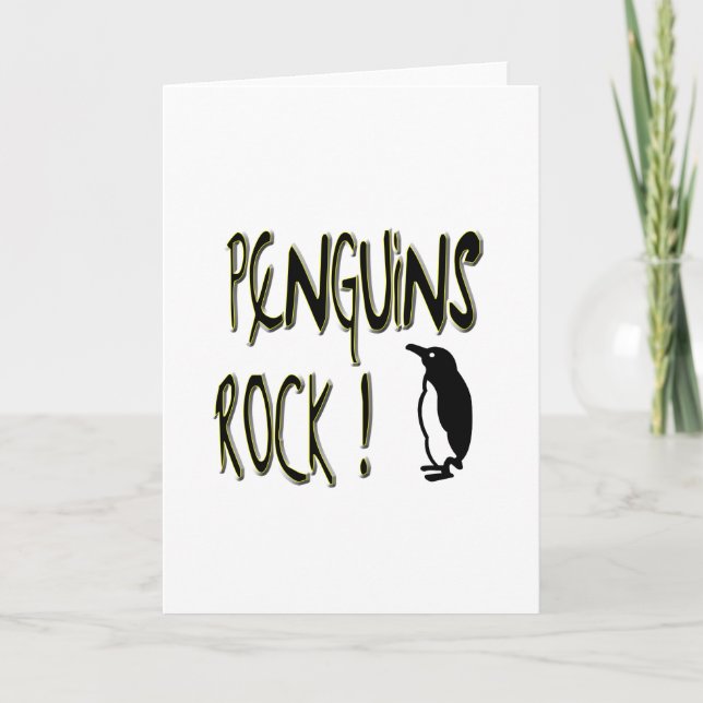 Pinguins Rock! Cartão (Frente)