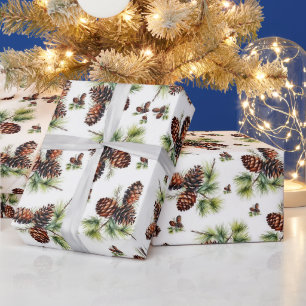 Pinhas Bege Natal Feliz Papel de embrulho