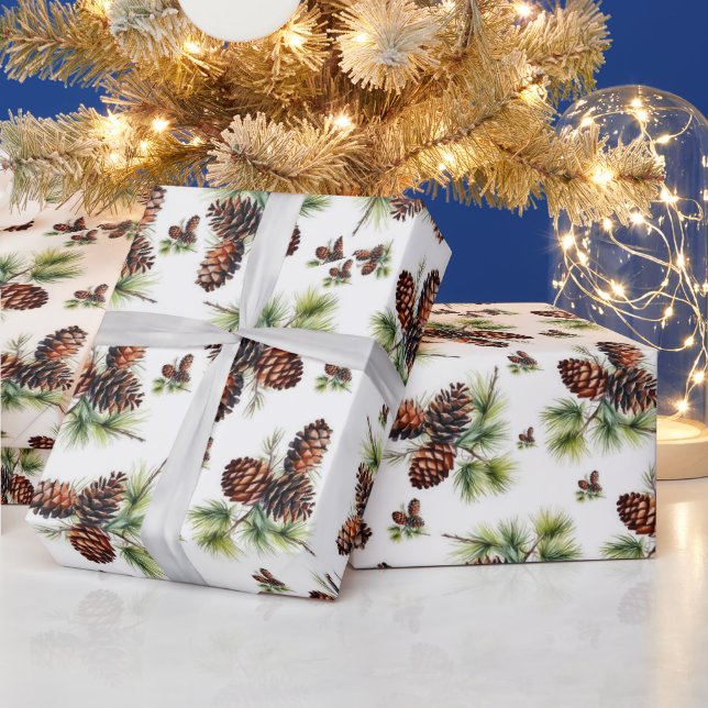 Pinhas Bege Natal Feliz  Papel de embrulho (Feriados)