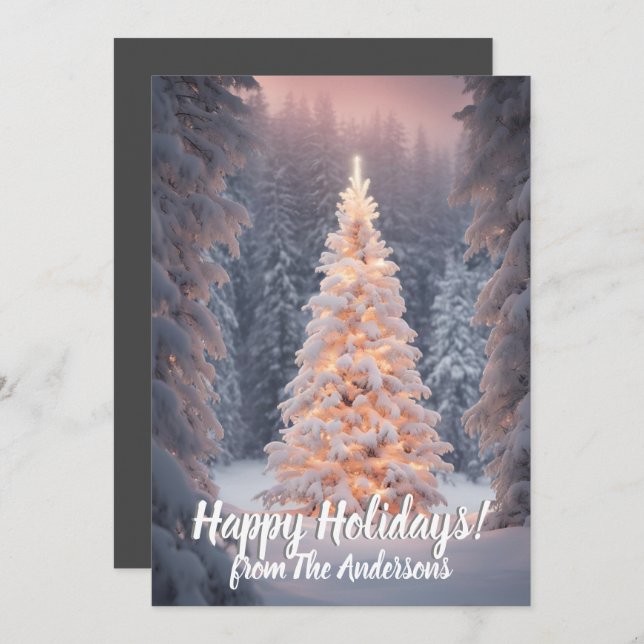 Pinheiro de Natal 81, Feriados Felizes, cartão de  (Frente/Verso)