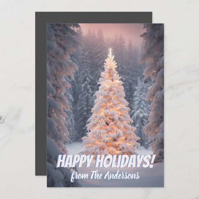 Pinheiro de Natal 81, Feriados Felizes, cartão de  (Frente/Verso)