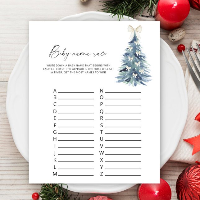 Pinheiros de inverno Jogo da raça do nome do bebê (Criador carregado)