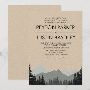 Pinheiros rústicos que Wedding o convite