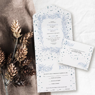 Pinho azul-poeirento, casamento no inverno de conf