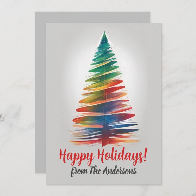 Pinho de Natal 11, Feliz Natal, cartão de boas-vin (Frente/Verso)