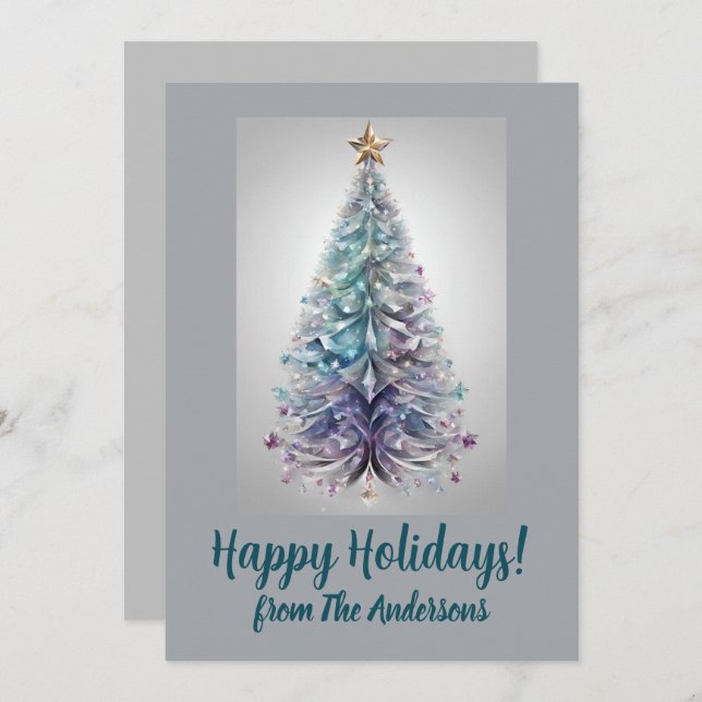 Pinho de Natal 12, Feliz Natal, cartão de boas-vin (Frente/Verso)