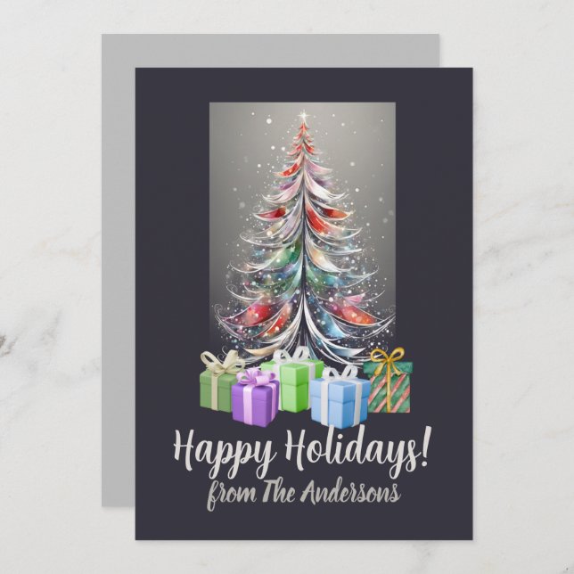 Pinho de Natal 14 Feliz Natal, cartão de boas-vind (Frente/Verso)