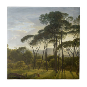Pinhos de guarda-chuva italianos da paisagem por
