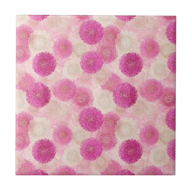 Pink Abstract Floral Lace Circle Pattern (Frente)