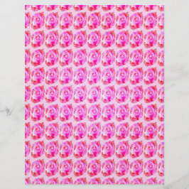 Pink Abstract Roses Scrapbook Paper 2-Sided Page