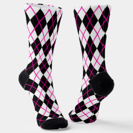 Pink and Black Plaid Argyle Diamond 
