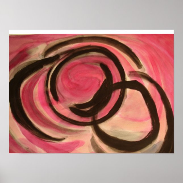Pink And Black Rings Poster (Frente)