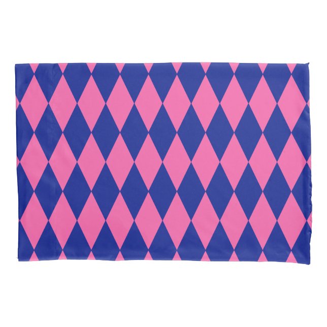 Pink and Blue Harlequin Checkered Design  (Frente)