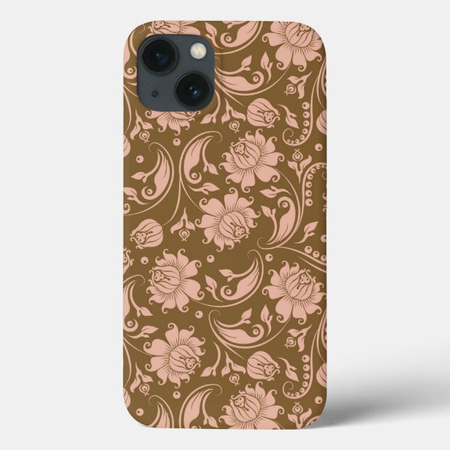 Pink and Brown Floral Pattern (Verso)