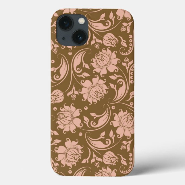 Pink and Brown Floral Pattern (Verso)