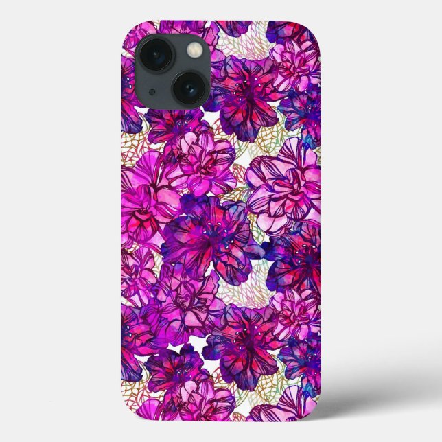 Pink And Purple Abstract Flowers Pattern (Verso)