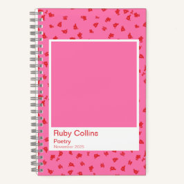 Pink and Red Floral Aesthetic Notebook