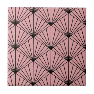 Pink Art Deco Oriental Fan Patterno