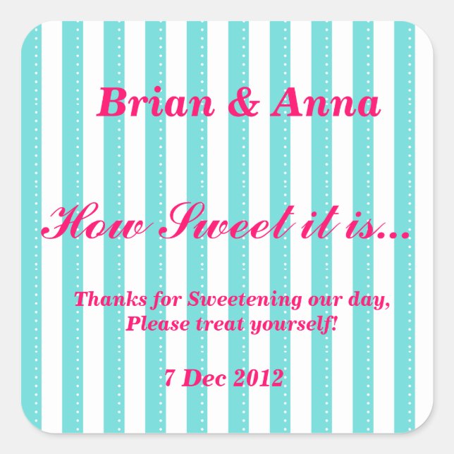 Pink azul e rosa quente Como o adesivo doce (Frente)