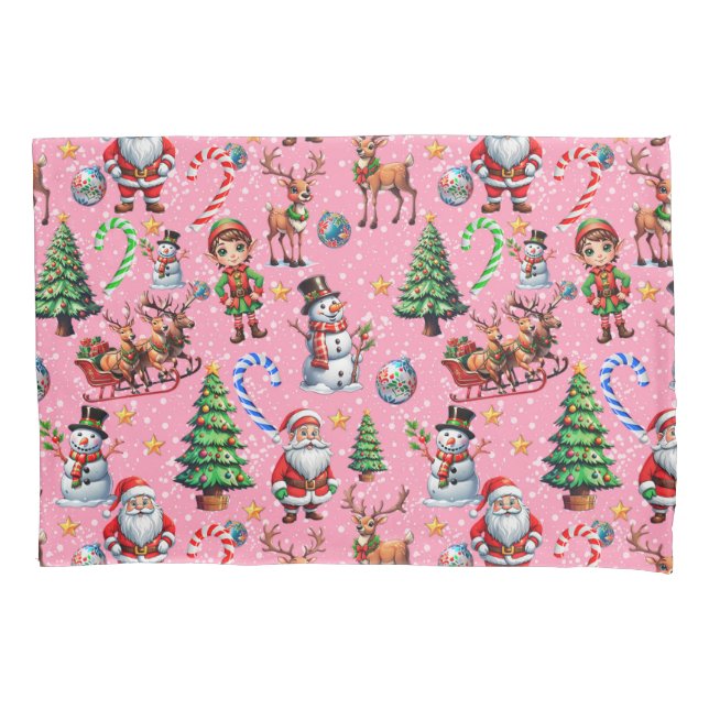 Pink Background Christmas Decorative Pattern (Frente)